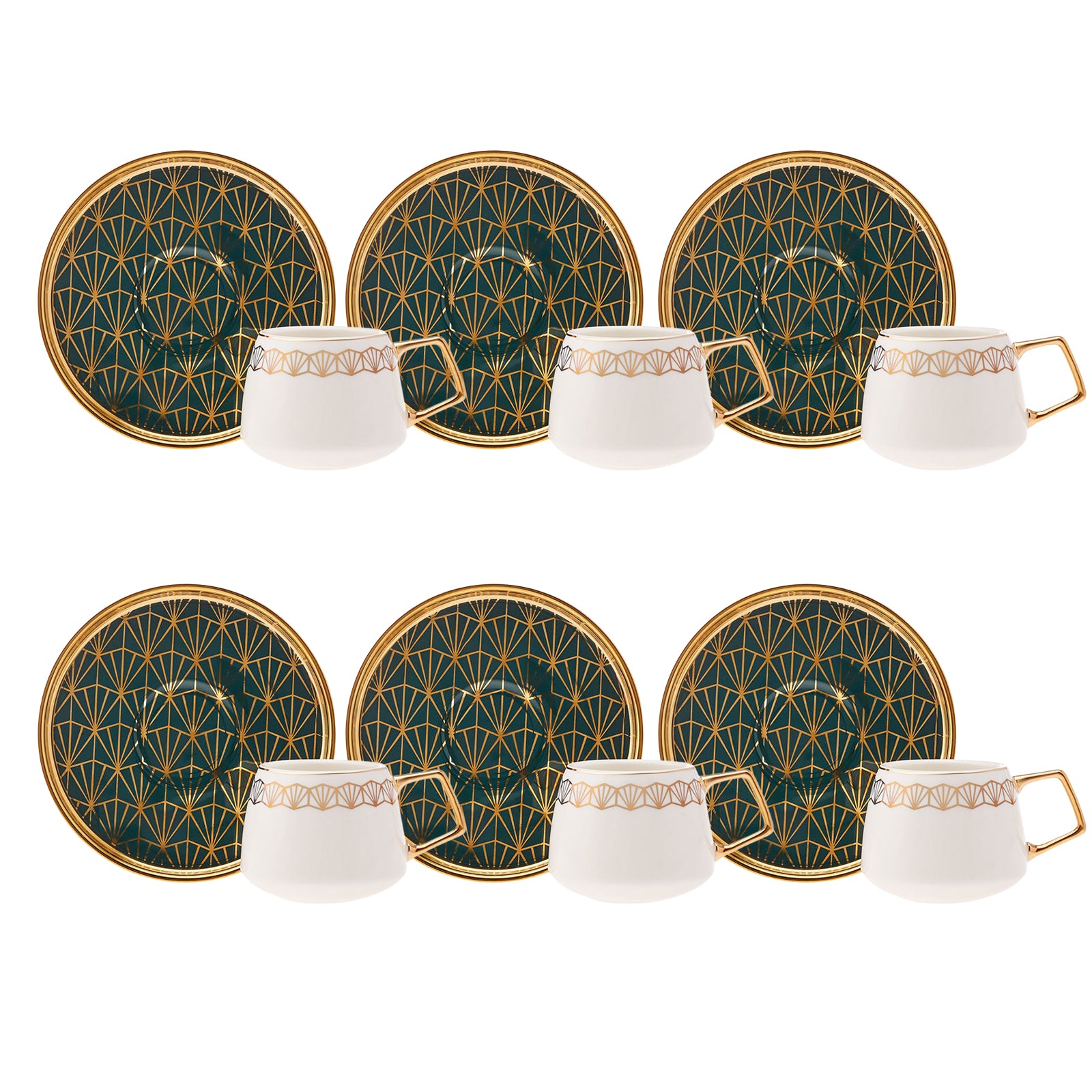 Karaca Verde 6-Piece Coffee Cup Set 100 ml -Green