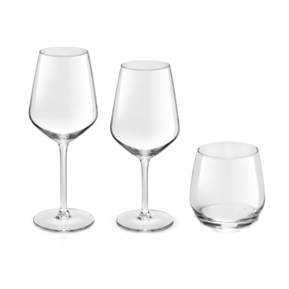 Royal Leerdam Glass Set Madeline 12 Pieces (4 glasses 530 ML , 4 glasses 380 ML , 4 tumblers 470 ML) - Transparent