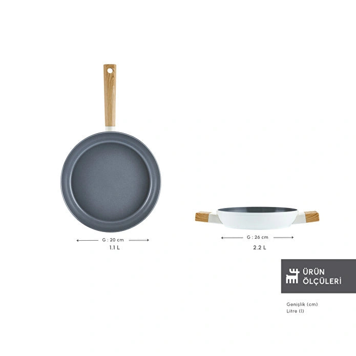 Karaca x Refika Swiss Crystal Wood Pan Pan Set - Creamy 
