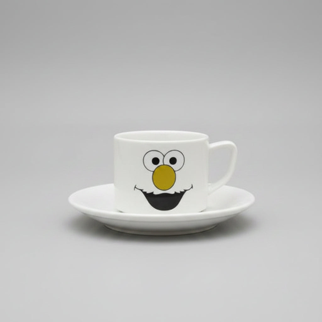 Tea cup with saucer, Smile model (cup 180ml + saucer 15cm) - White