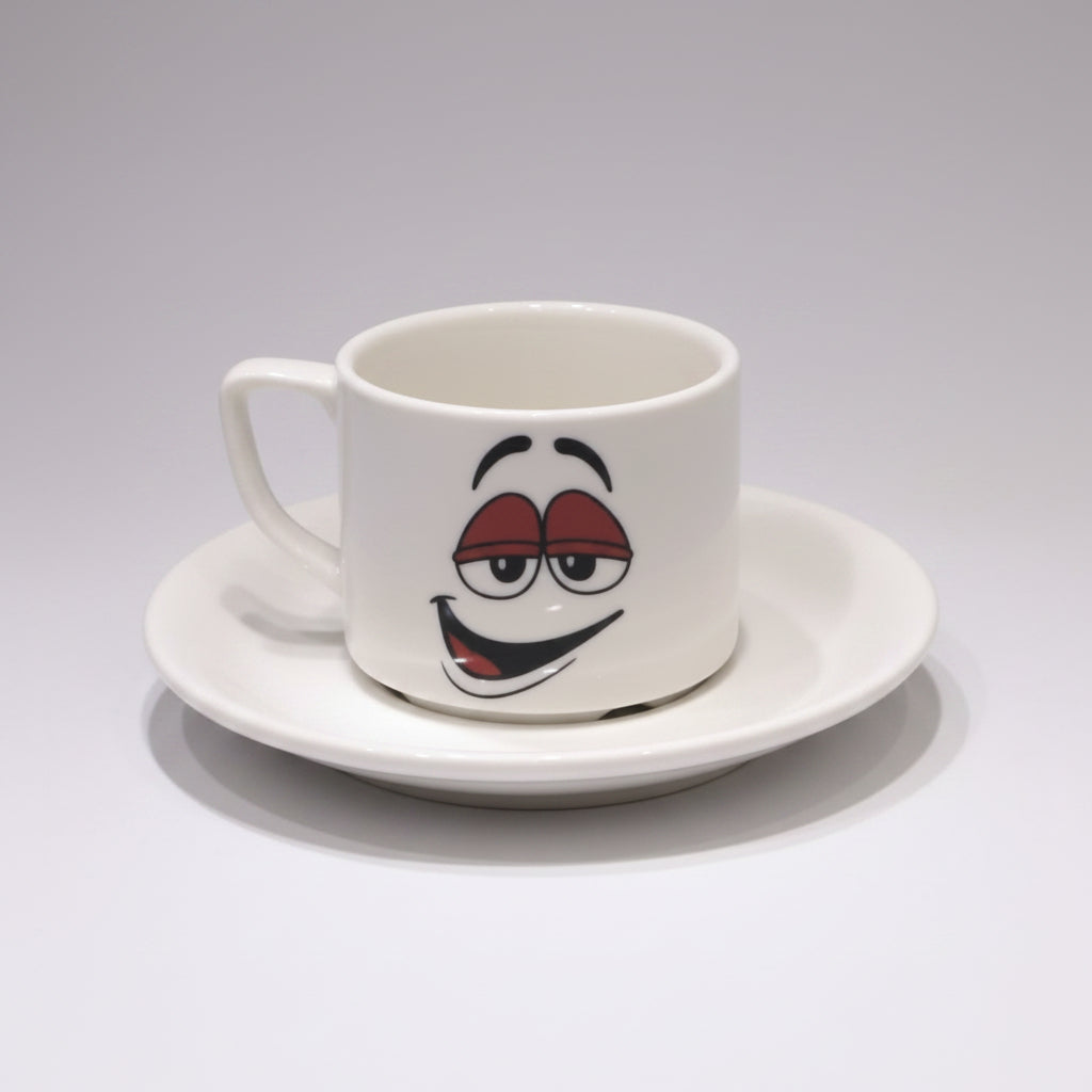 Tea cup with saucer, Smile model (cup 180ml + saucer 15cm) - White