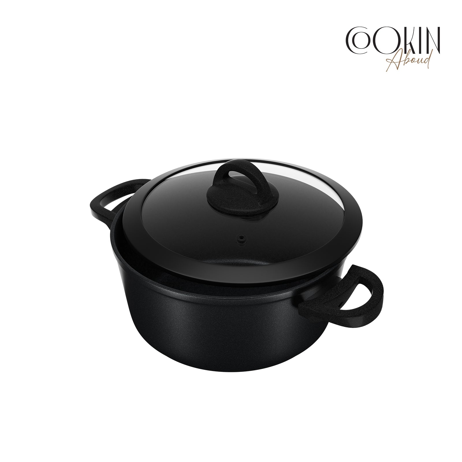 طقم 16 قطعة كوكين عبود  بايو جرانيت تكوين ( حلة 20-22-24-28) كسرولة 18 سم + مقلاية (20-24-28)+ووك 28 + جريل 28+ صينية 28 اسود