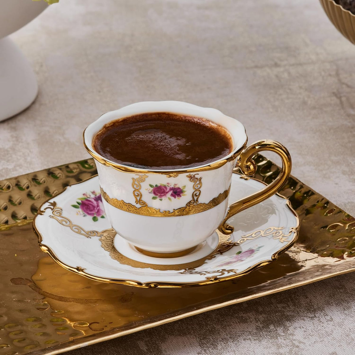 كاراجا  إليزابيث طقم فنجان قهوة 6قطع سعه 90مل - ابيض