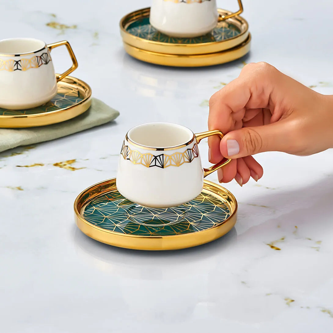 Karaca Verde 6-Piece Coffee Cup Set 100 ml -Green