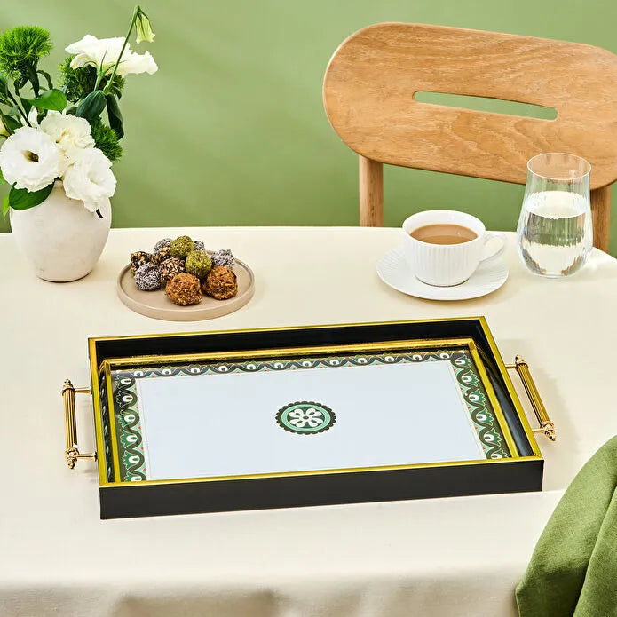 كاراجا صينيه تقديم لاجادا مقاس 48 سم خشب - أبيض