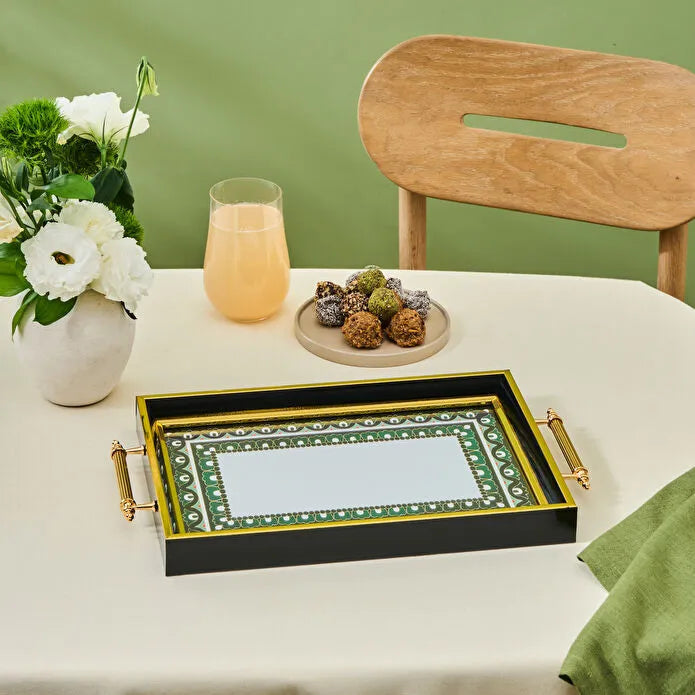 كاراجا صينيه تقديم لاجادا مقاس 35 سم خشب - أبيض