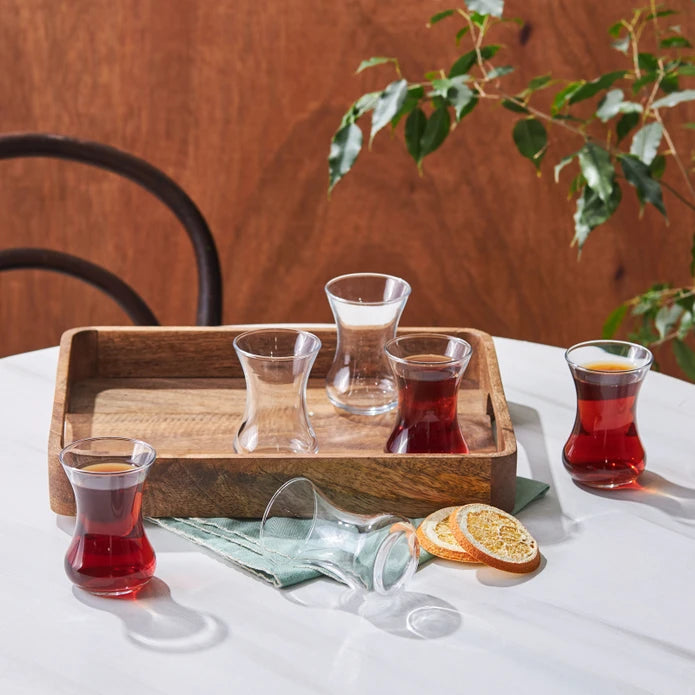 كاراجا طقم استكانة فيفا 6 قطع سعه 130 مل زجاج - شفاف
