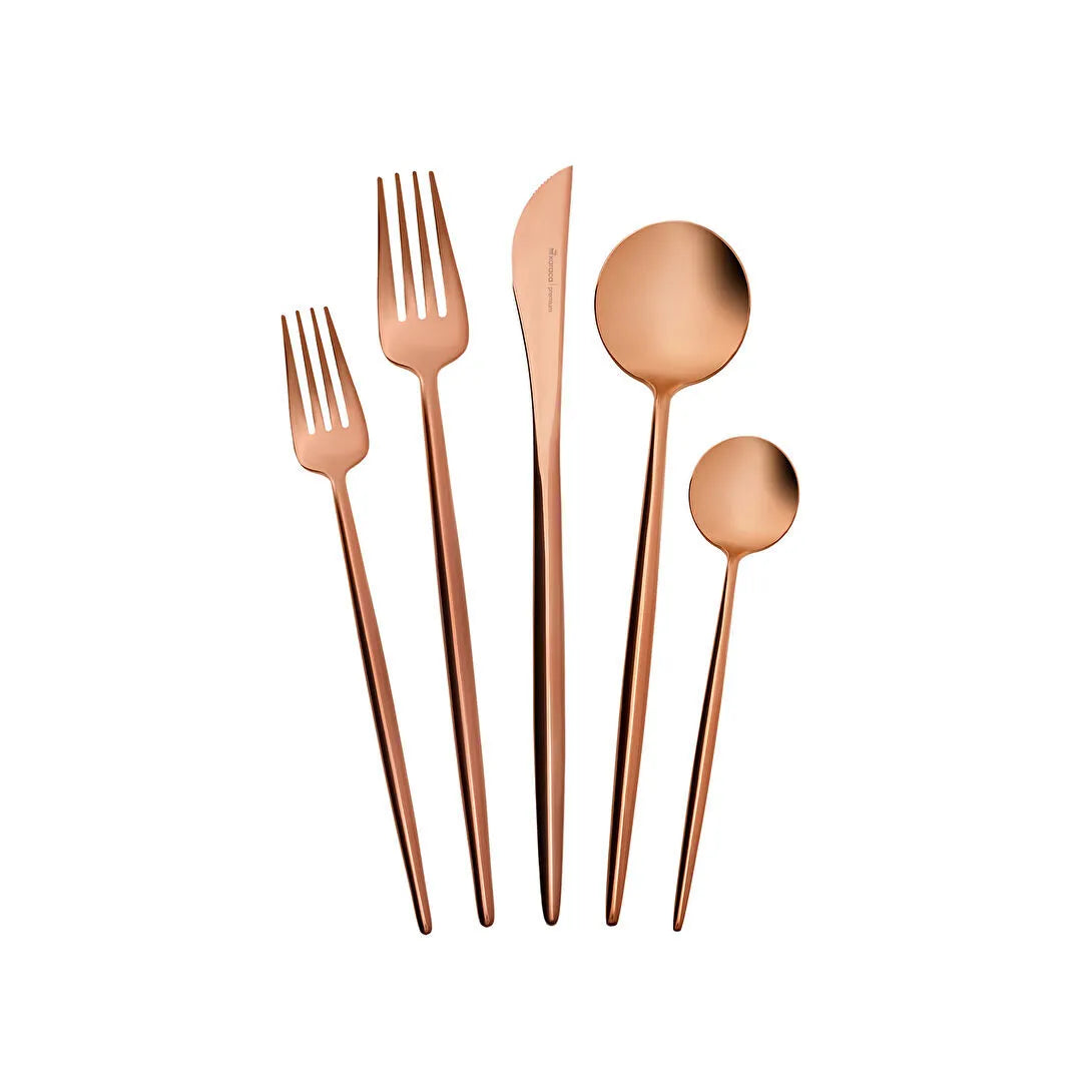 Karaca Jupiter 60-Piece 12-Person Boxed Cutlery Set -Rosegold 
