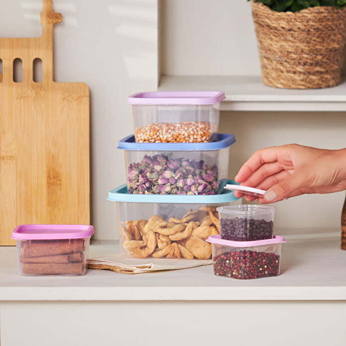 Karaca Dora Purple 6 Piece Storage Container-Multicolor
