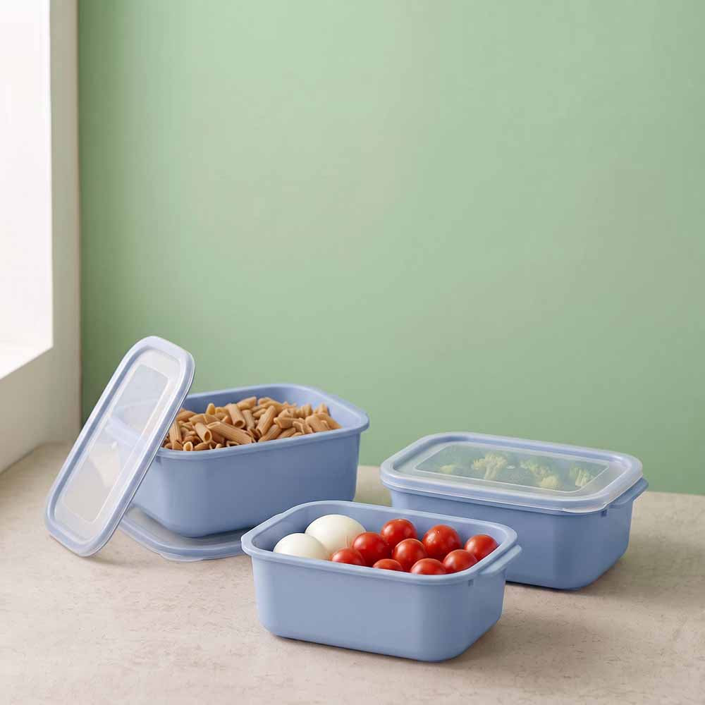 Dunya Easy Keep Plastic Storage Container 3 Pcs (500 x 1000 x 2000 ml) Rectangular Set