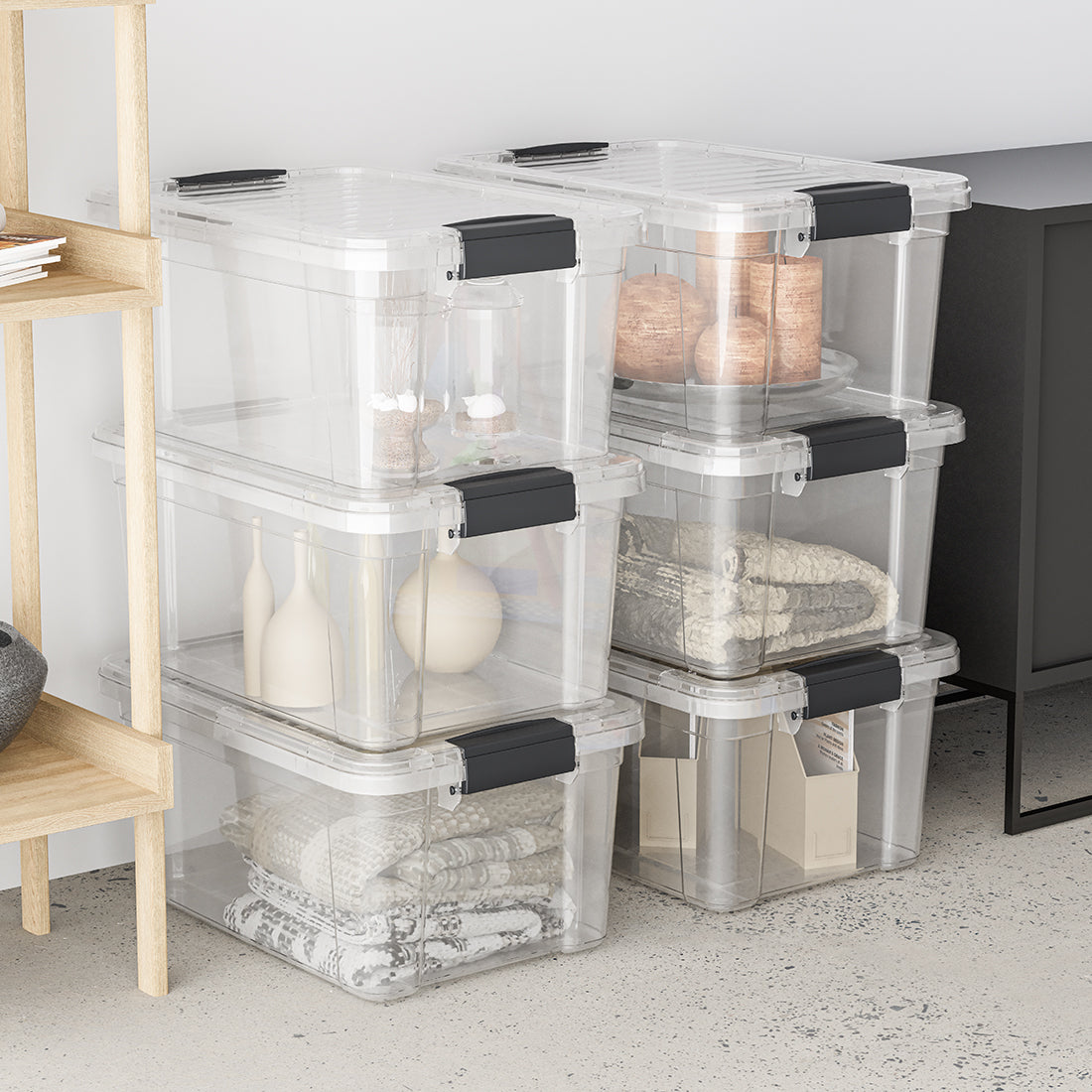 Dunya 14 lt plastic Lock&Keep Storage Box -Transparent
