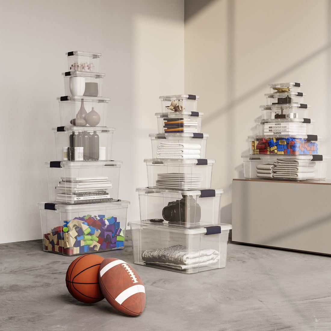 Dunya plastic Lock & Keep Storage Box 46 Liter -Transparent
