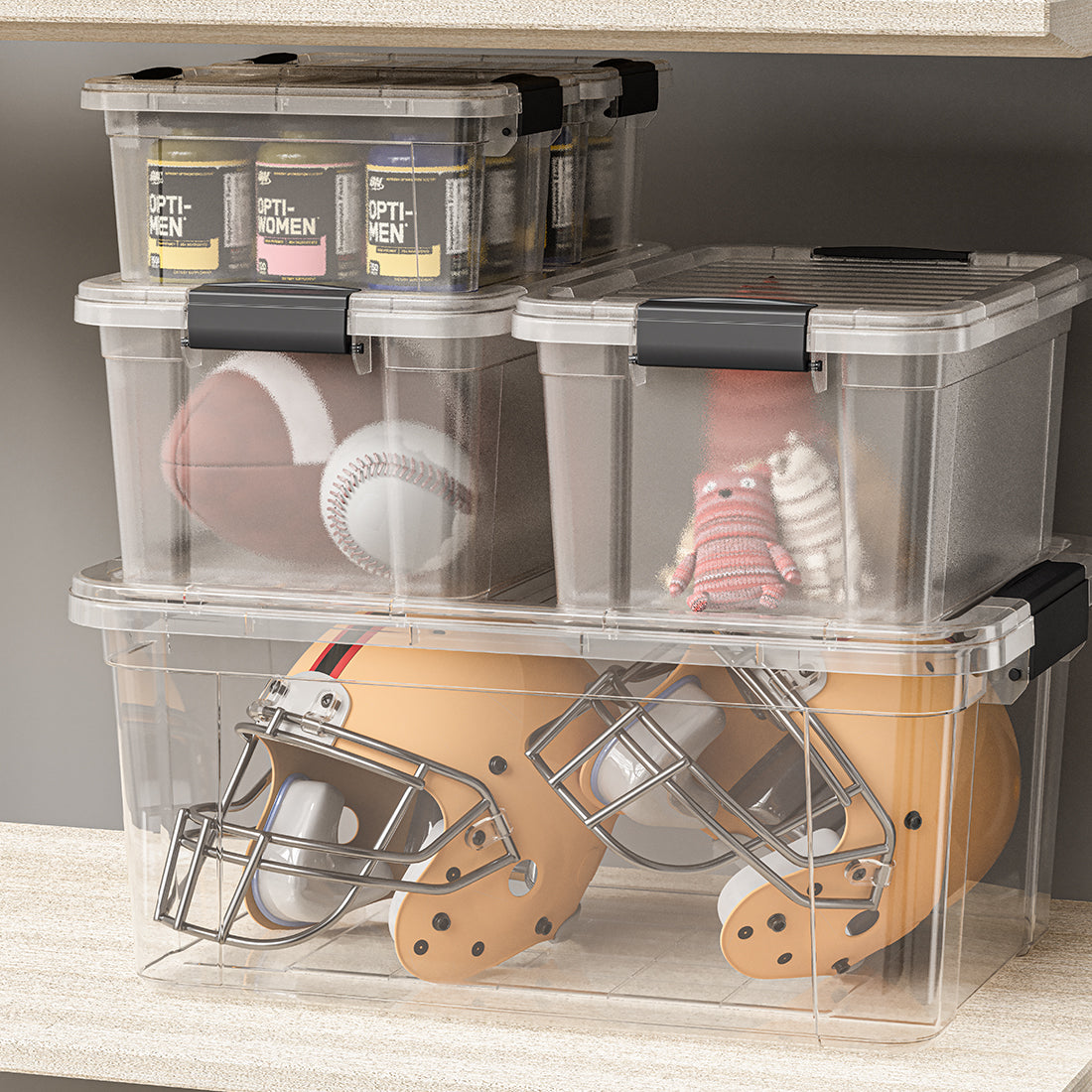 Dunya plastic Lock & Keep Storage Box 46 Liter -Transparent
