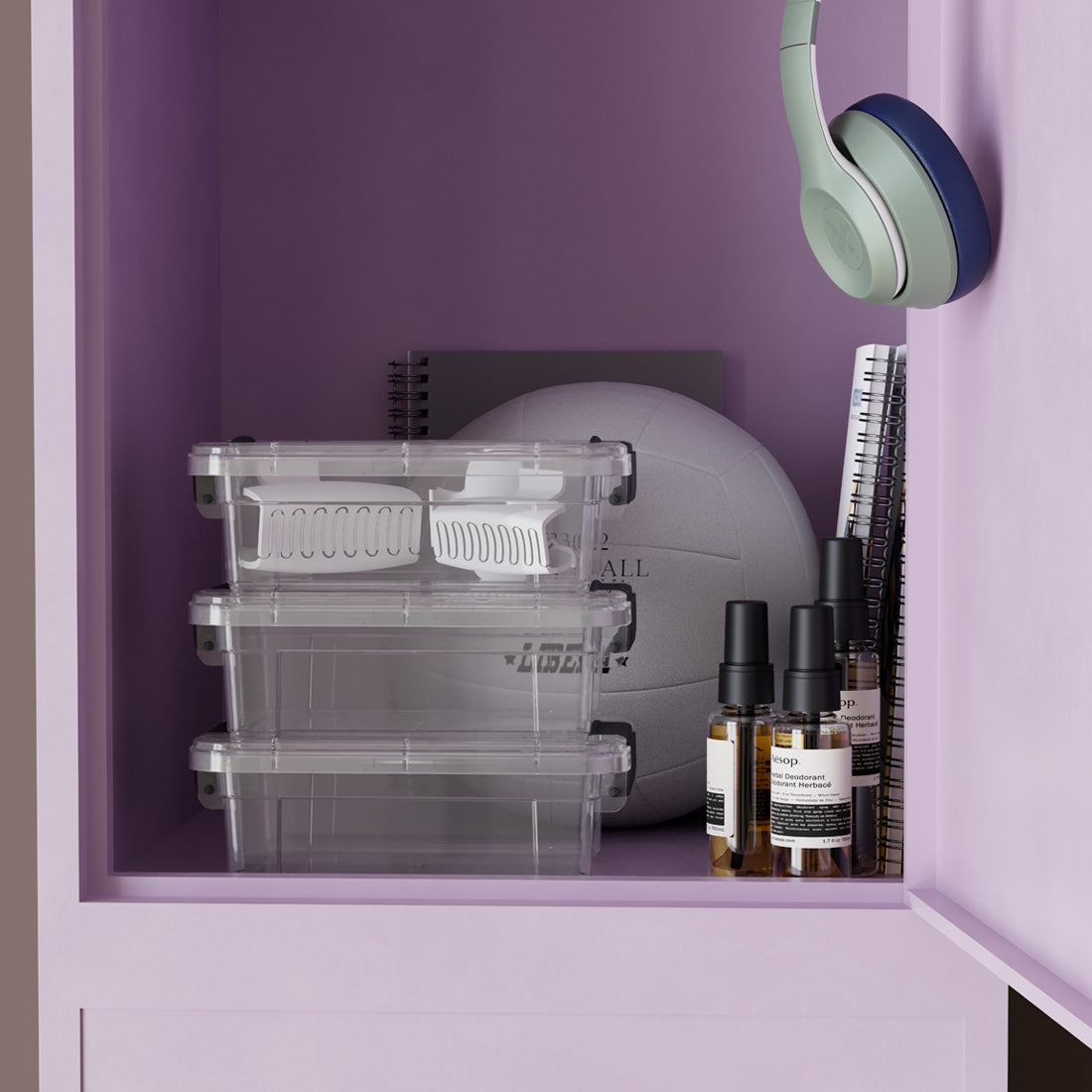 Dunya Lock & Keep Plastic Storage Container Set 3 pcs (3,2 Liter) - Transparent
