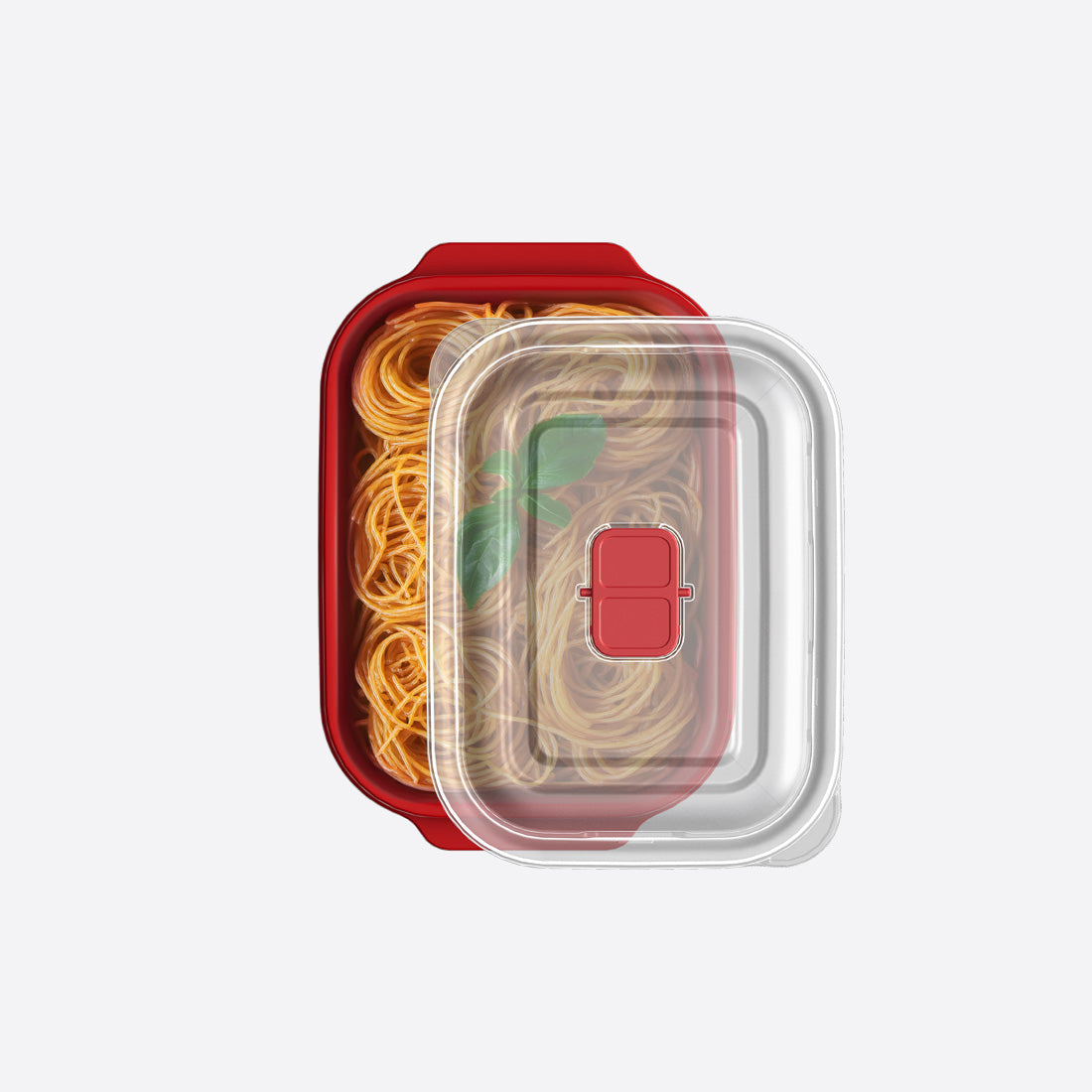 Dunya Heat'N Go Plastic Food container Rectangular 2000 ml - Red

