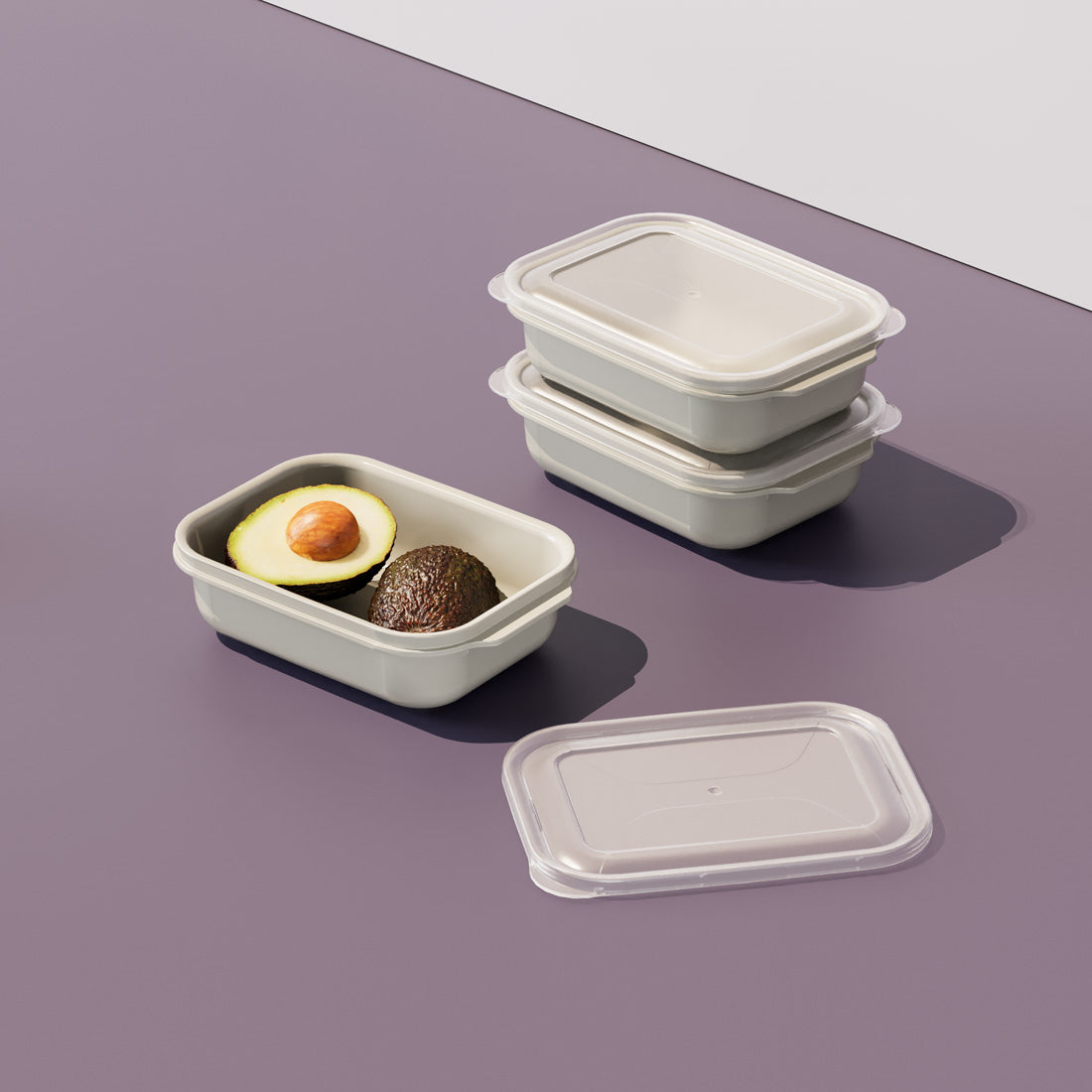Dunya Easy Keep Plastic Storage Container 3 Pcs (3 x 1300 ml) Rectangular Set