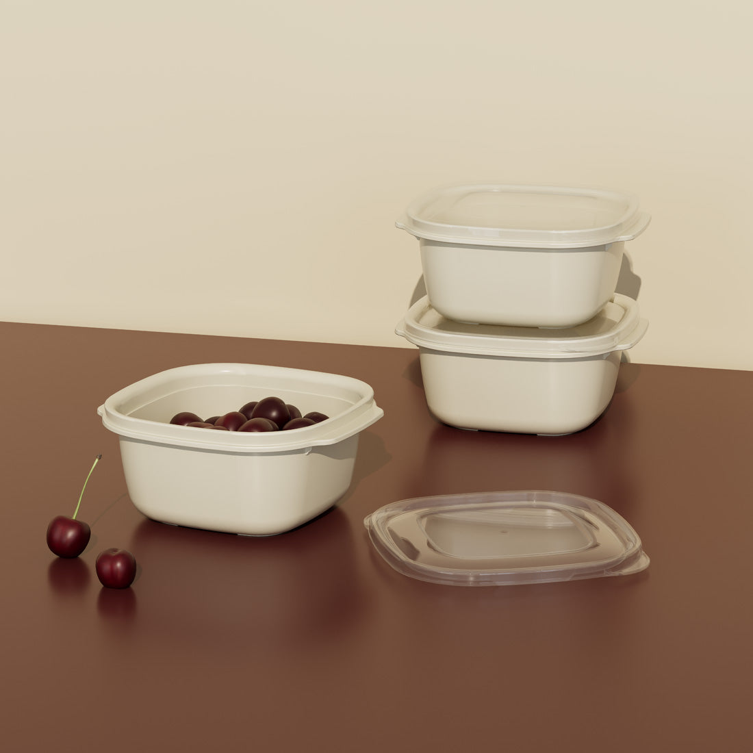 Dunya Easy Keep Plastic Storage Container 3 Pcs (3 x 1100 ml) Square Set