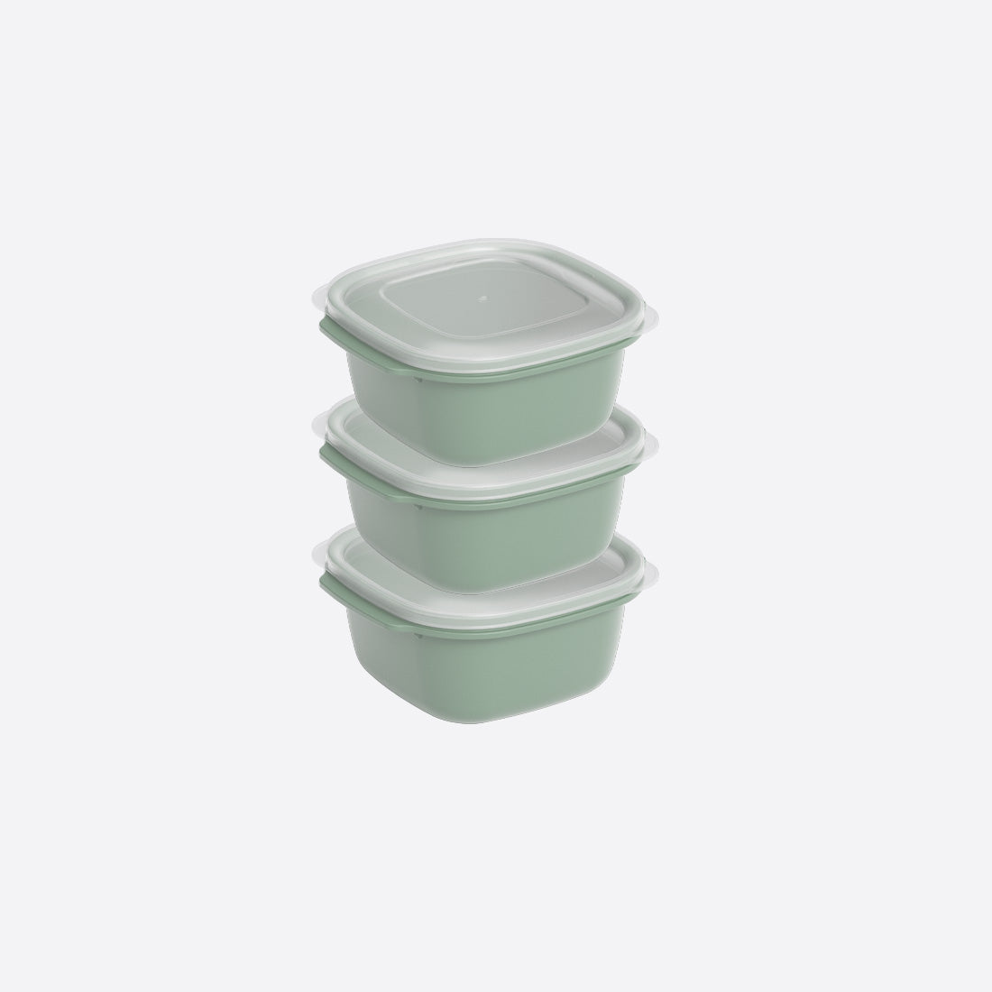 Dunya Easy Keep Plastic Storage Container 3 Pcs (3 x 1100 ml) Square Set