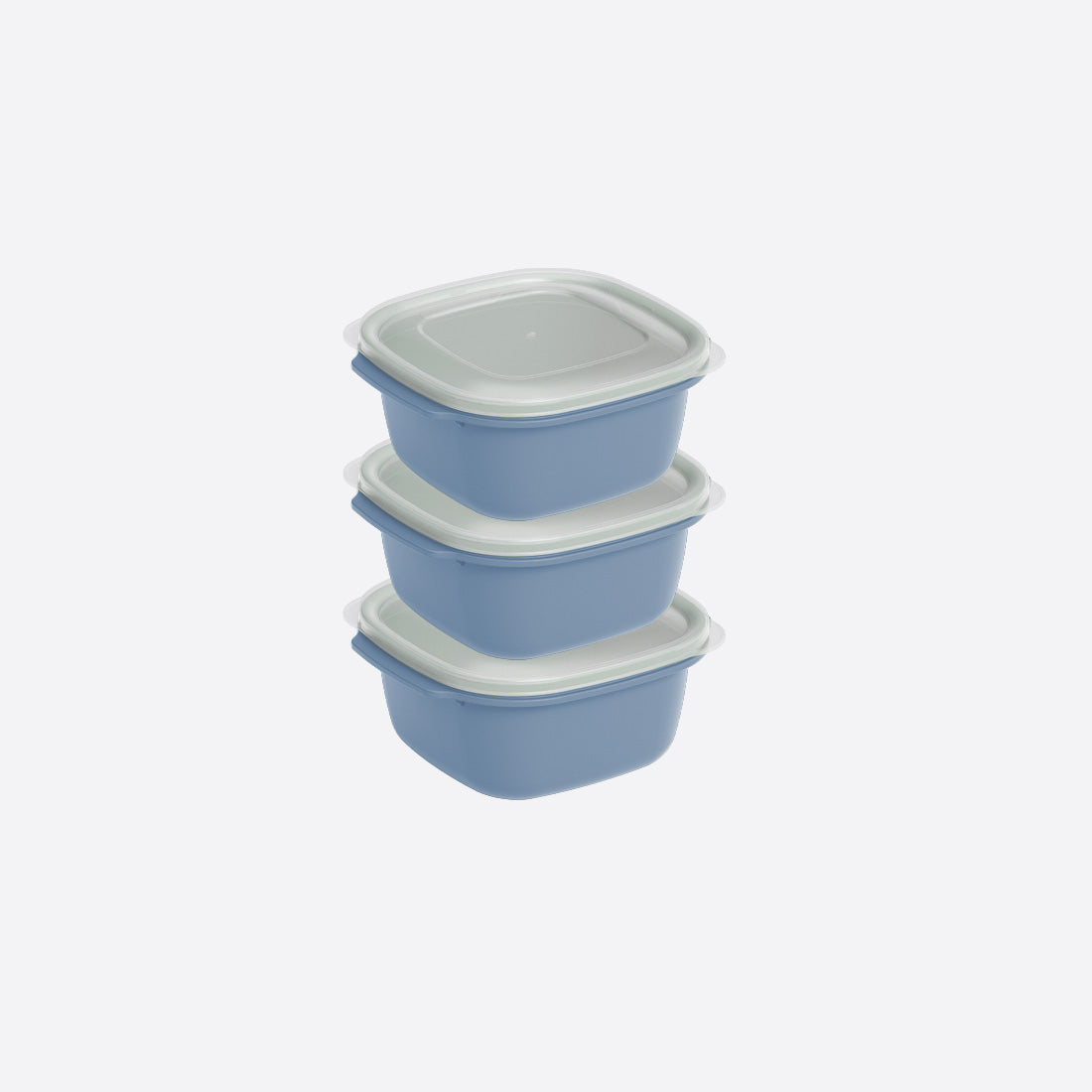 Dunya Easy Keep Plastic Storage Container 3 Pcs (3 x 1100 ml) Square Set