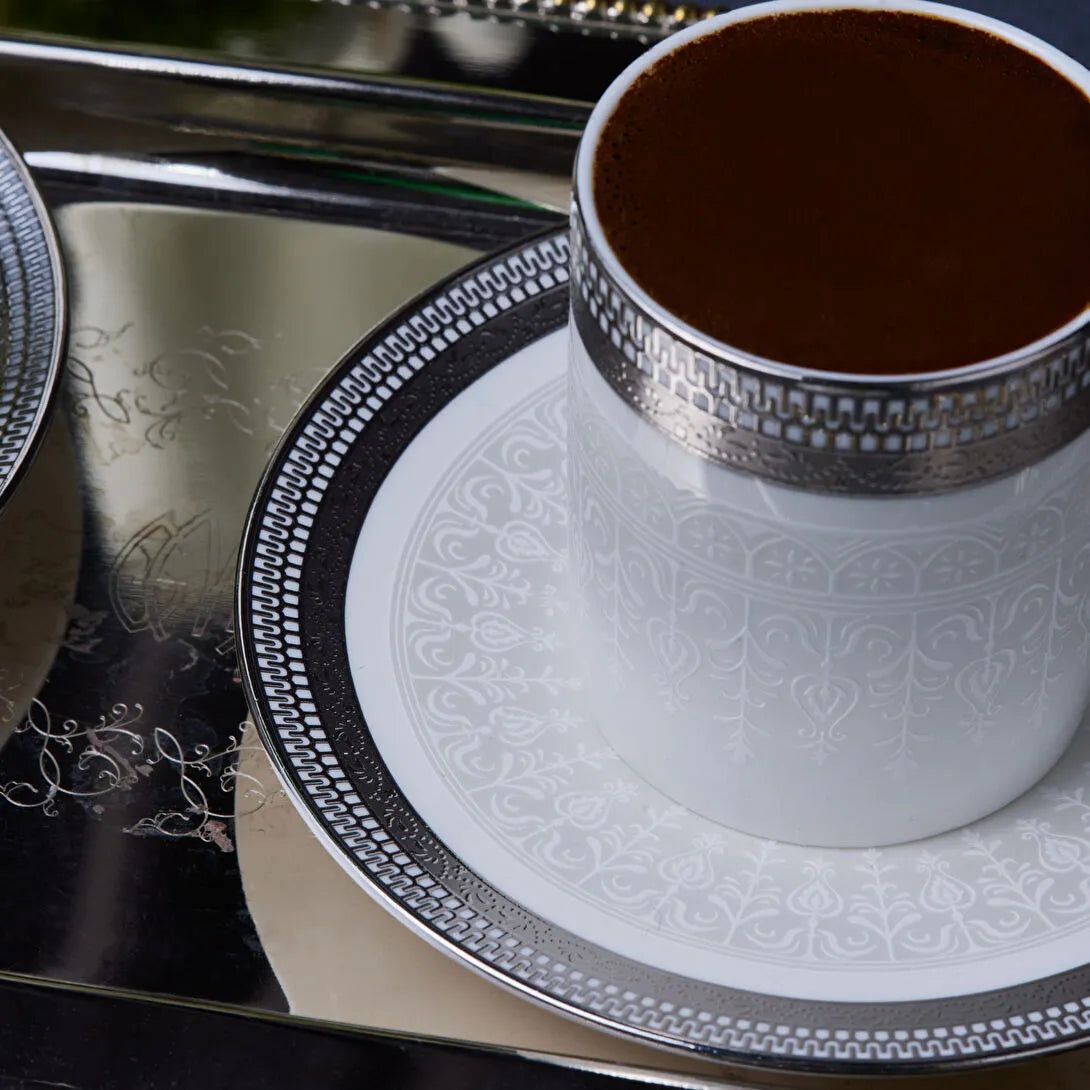 Karaca Royal Bone Kate 6-Piece Coffee Cup Set 90 ml -Multicolor
