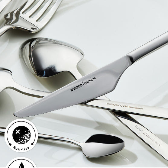 Karaca Stark Premium 84 Piece Cutlery Set 18/10 Stainless Steel - Silver